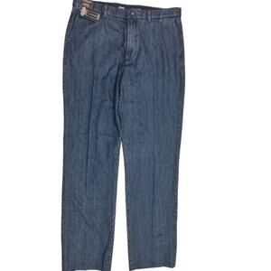 Roundtree & Yorke Jeans 40x36 Blue Denim Stewart Classic Fit Flat Front Pants